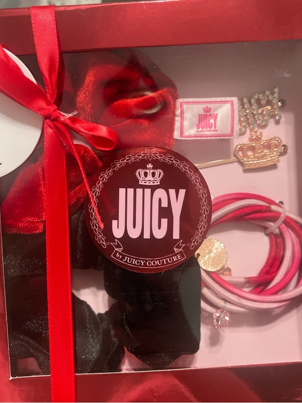 Juicy Couture Red and Black Hair Accessory Gift Set